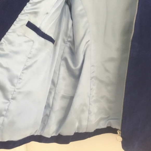 Guillaume | Women’s front zipper suede jacket. Size Large. NWOT. Beautiful blue. - Picture 8 of 9